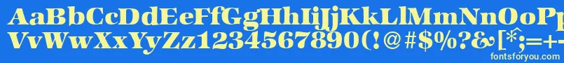 ZabriskieinternationalHeavyRegular Font – Yellow Fonts on Blue Background