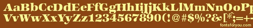 ZabriskieinternationalHeavyRegular Font – Yellow Fonts on Brown Background