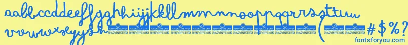 fuente BimboSharpieTrial – Fuentes Azules Sobre Fondo Amarillo