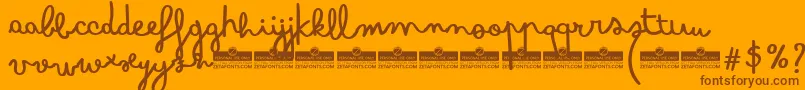 BimboSharpieTrial-Schriftart – Braune Schriften auf orangefarbenem Hintergrund