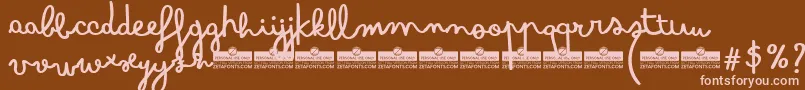 Fonte BimboSharpieTrial – fontes rosa em um fundo marrom
