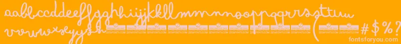 BimboSharpieTrial-fontti – vaaleanpunaiset fontit oranssilla taustalla