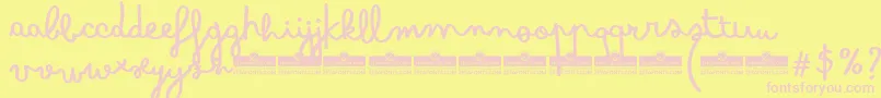 フォントBimboSharpieTrial – ピンクのフォント、黄色の背景