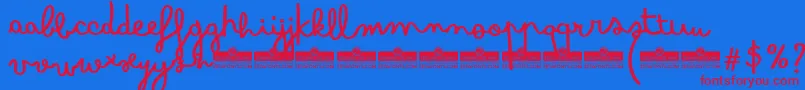 BimboSharpieTrial Font – Red Fonts on Blue Background