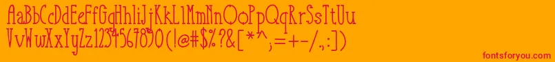 フォントTakeItOrLeaveItSerif – オレンジの背景に赤い文字