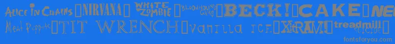 Czcionka Bandnames – szare czcionki na niebieskim tle