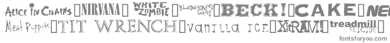 Bandnames Font – Gray Fonts on White Background