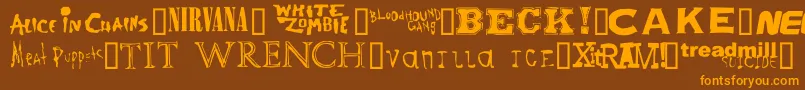 Más sobre la fuente Bandnames fuente Bandnames – Fuentes Naranjas Sobre Fondo Marrón