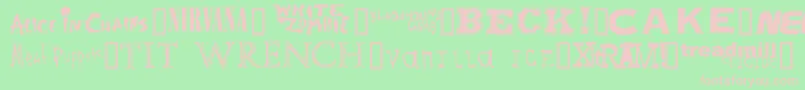 Bandnames-fontti – vaaleanpunaiset fontit vihreällä taustalla