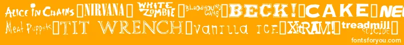 Bandnames Font – White Fonts on Orange Background