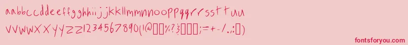 フォントInhadesRegular – ピンクの背景に赤い文字