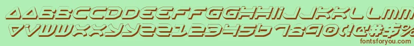 OberonShadowItalic Font – Brown Fonts on Green Background