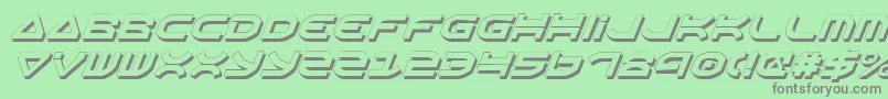 OberonShadowItalic Font – Gray Fonts on Green Background