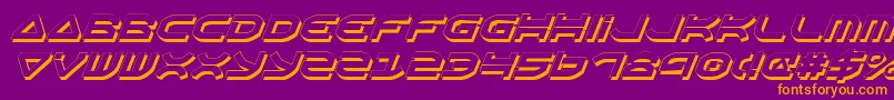 OberonShadowItalic Font – Orange Fonts on Purple Background