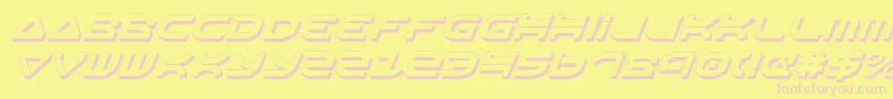 OberonShadowItalic Font – Pink Fonts on Yellow Background