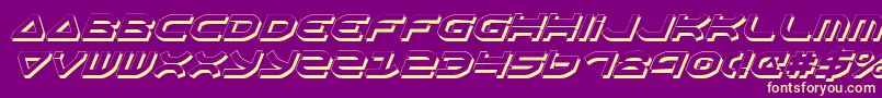 OberonShadowItalic Font – Yellow Fonts on Purple Background