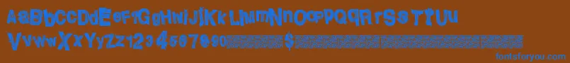Punkinside Font – Blue Fonts on Brown Background