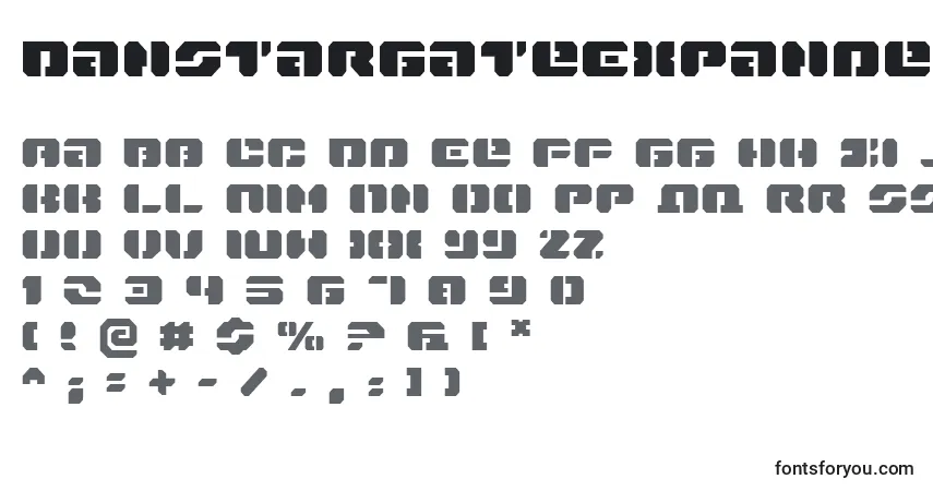 A fonte DanStargateExpanded – alfabeto, números, caracteres especiais