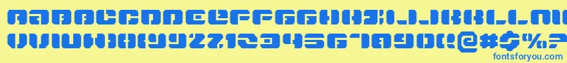 DanStargateExpanded Font – Blue Fonts on Yellow Background