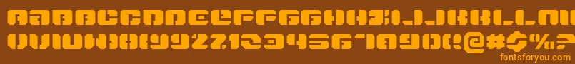 Więcej informacji o czcionce DanStargateExpanded Czcionka DanStargateExpanded – pomarańczowe czcionki na brązowym tle