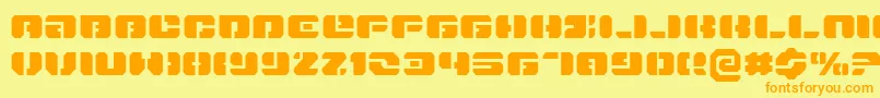 DanStargateExpanded Font – Orange Fonts on Yellow Background