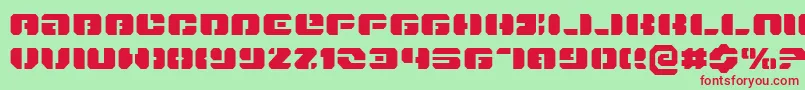 Fonte DanStargateExpanded – fontes vermelhas em um fundo verde