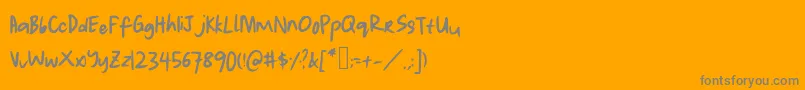 Lauwrites-Schriftart – Graue Schriften auf orangefarbenem Hintergrund