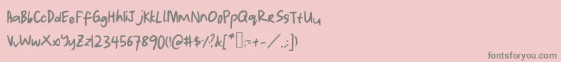 フォントLauwrites – ピンクの背景に灰色の文字