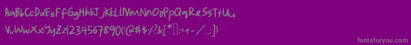 Lauwrites Font – Gray Fonts on Purple Background