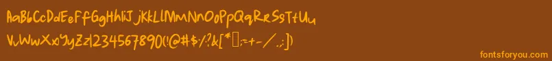 Lauwrites Font – Orange Fonts on Brown Background