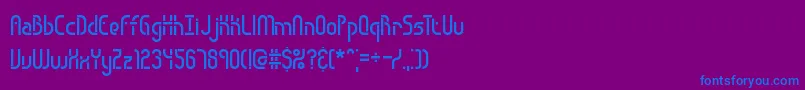 フォントObstacle – 紫色の背景に青い文字