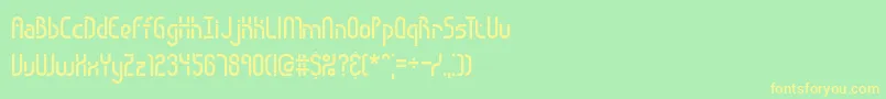 フォントObstacle – 黄色の文字が緑の背景にあります