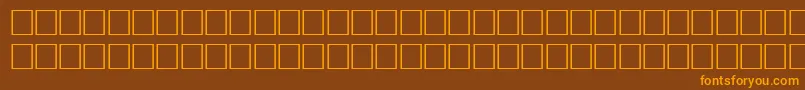 フォントBodfwfb – オレンジ色の文字が茶色の背景にあります。