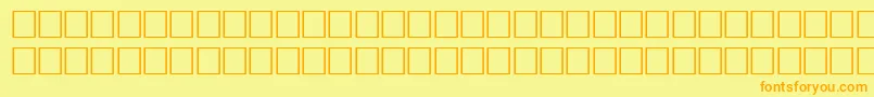 フォントBodfwfb – オレンジの文字が黄色の背景にあります。