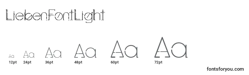 Размеры шрифта LiebenFontLight