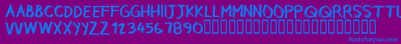 CfrebelleRegular Font – Blue Fonts on Purple Background