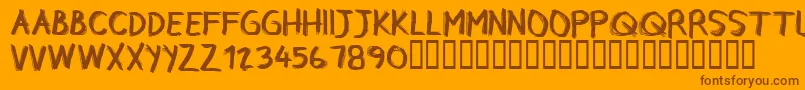 CfrebelleRegular-Schriftart – Braune Schriften auf orangefarbenem Hintergrund