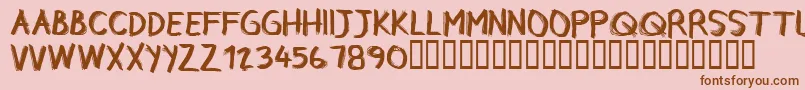 CfrebelleRegular-Schriftart – Braune Schriften auf rosa Hintergrund