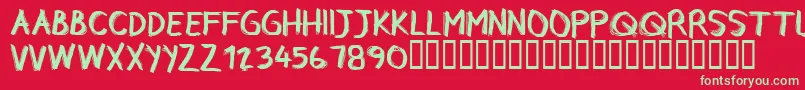 Czcionka CfrebelleRegular – zielone czcionki na czerwonym tle