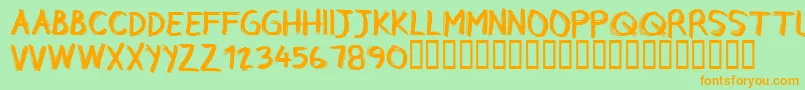CfrebelleRegular-Schriftart – Orangefarbene Schriften auf grünem Hintergrund