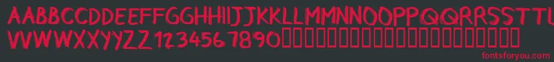 CfrebelleRegular Font – Red Fonts on Black Background