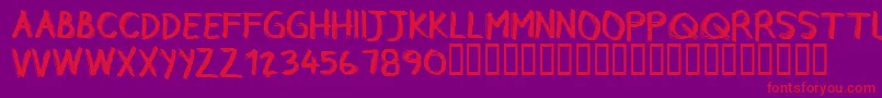 Czcionka CfrebelleRegular – czerwone czcionki na fioletowym tle