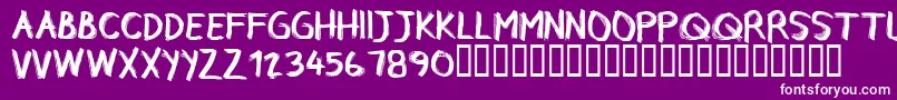 Fonte CfrebelleRegular – fontes brancas em um fundo violeta