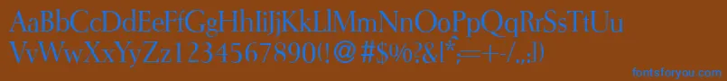 I772RomanRegular Font – Blue Fonts on Brown Background