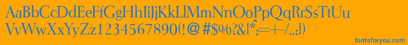 I772RomanRegular Font – Blue Fonts on Orange Background