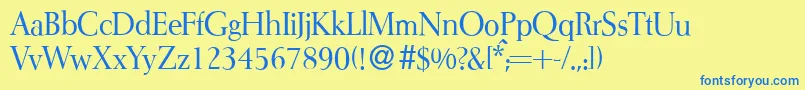 Czcionka I772RomanRegular – niebieskie czcionki na żółtym tle