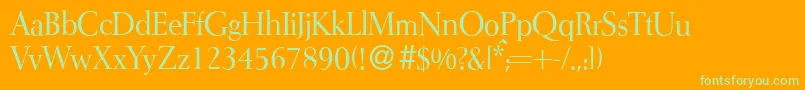 I772RomanRegular Font – Green Fonts on Orange Background