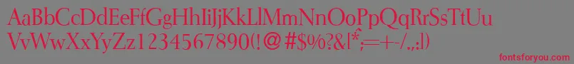 I772RomanRegular Font – Red Fonts on Gray Background
