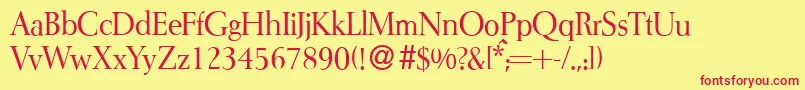 I772RomanRegular Font – Red Fonts on Yellow Background