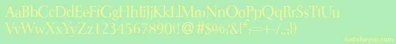 I772RomanRegular Font – Yellow Fonts on Green Background